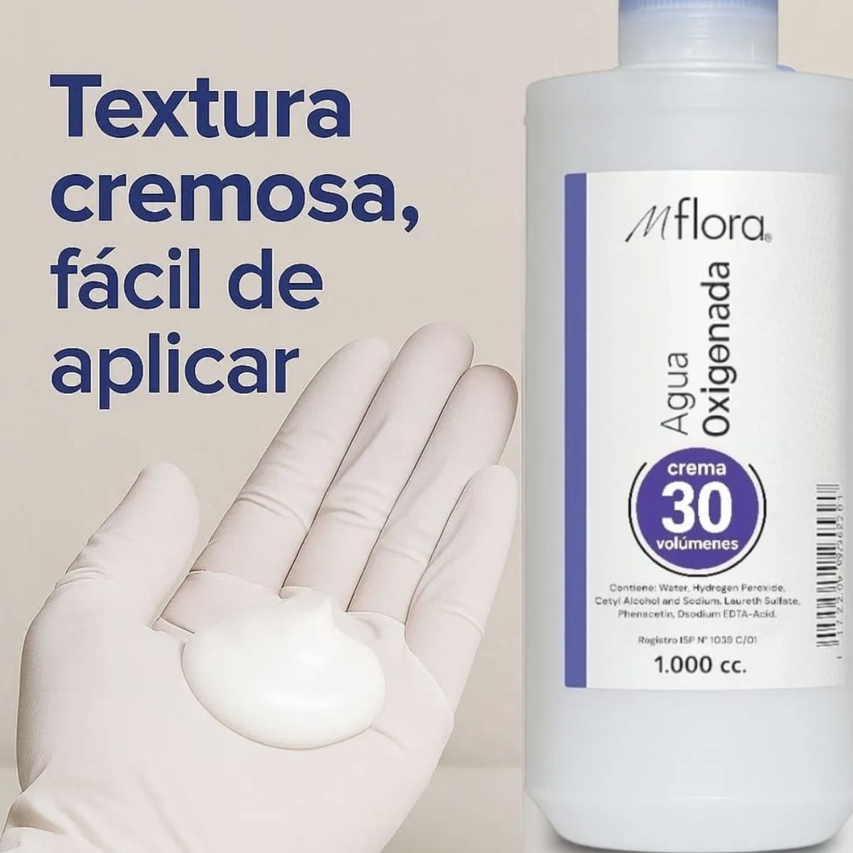 MFLORA - Agua oxigenada En Crema  Agua 1000ML Mflora Vol30%