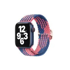 GENERICO - Correa Trenzada Iwatch Applewatch Rosado Y Azul 42-44-45MM