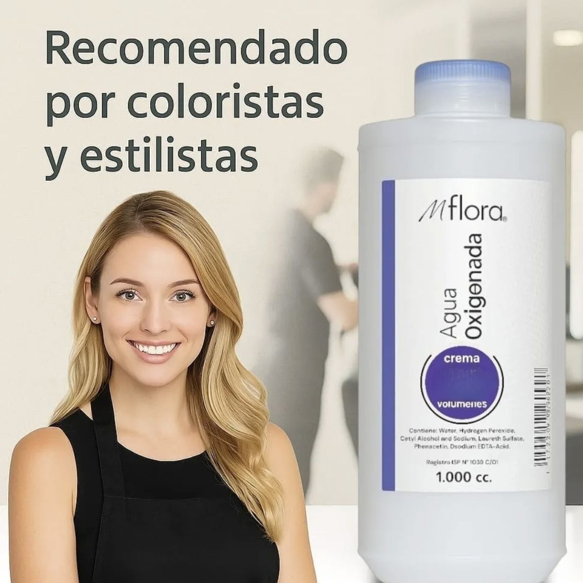MFLORA - Agua oxigenada En Crema  Agua 1000ML Mflora Vol10%