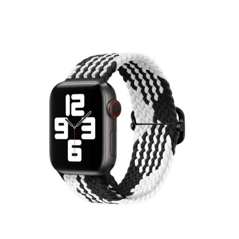 GENERICO - Correa Trenzada Iwatch Applewatch Blanco Y Negro 38-40-41MM