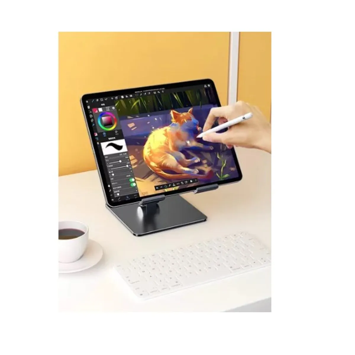 ESHOPANGIE - Soporte Escritorio Metal Plegable Muy Firme Tablet Y iPad