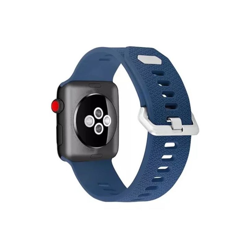 GENERICO - Correa De Silicona Iwatch Applewatch AzulMarino 42-44-45MM-L