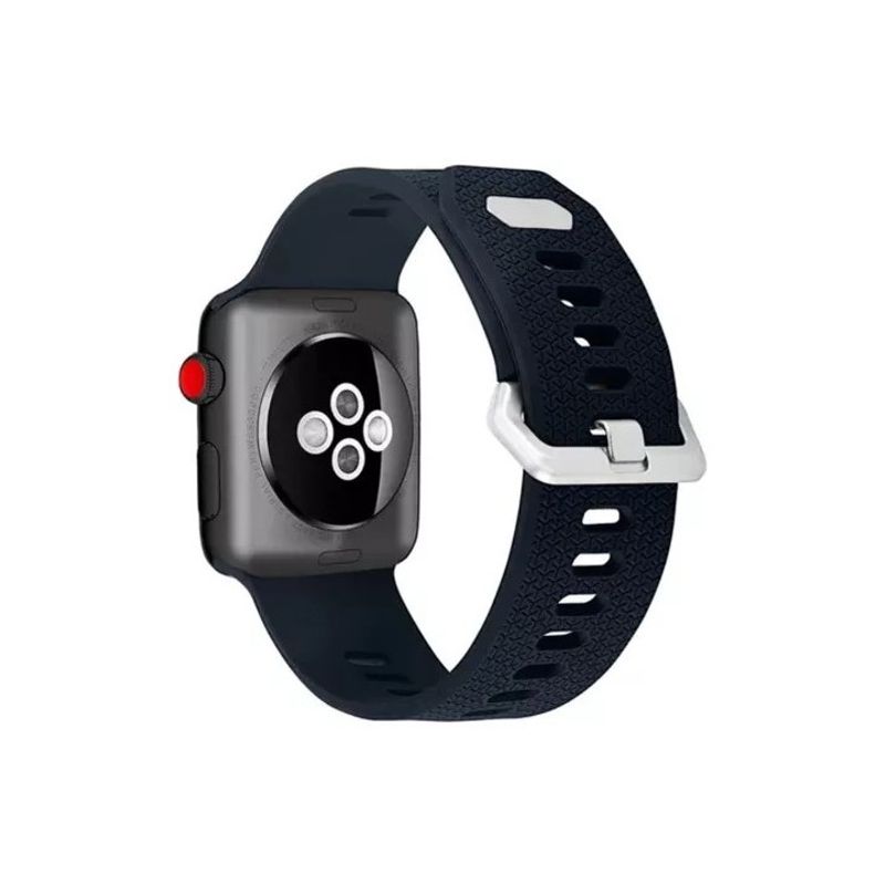 GENERICO - Correa De Silicona Iwatch Applewatch AzulOscuro 42-44-45MM-S
