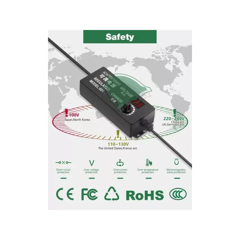 GENERICO - Adaptador De Energia Regulable Acdc Telf Notebook Equipos