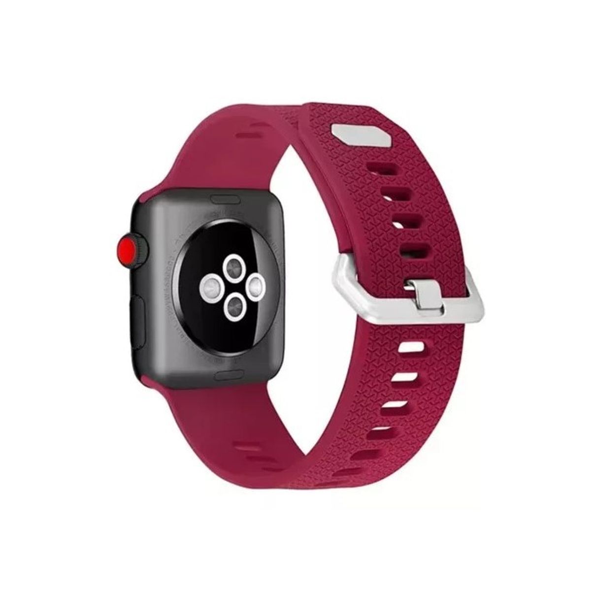 GENERICO - Correa De Silicona Iwatch Applewatch Vinotinto 42-44-45MM-S