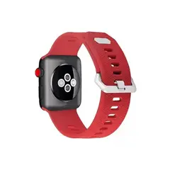 GENERICO - Correa De Silicona Iwatch Applewatch Rojo 42-44-45MM-S