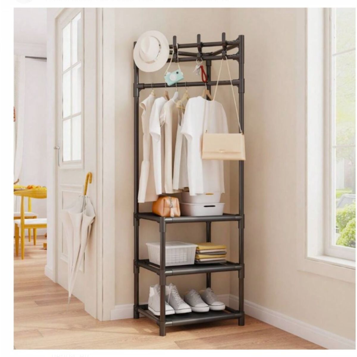 GENERICO - Perchero de esquina Multifuncional Ropa Zapatos Accesorios