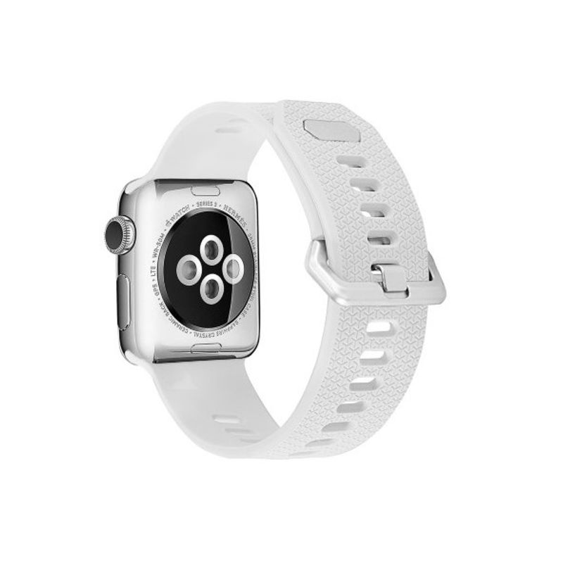 GENERICO - Correa De Silicona Iwatch Applewatch Blanco 42-44-45MM-S