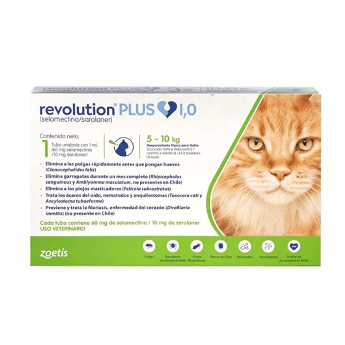 REVOLUTION - Antiparasitario Revolution Plus Pipeta Gato 5 a 10kg