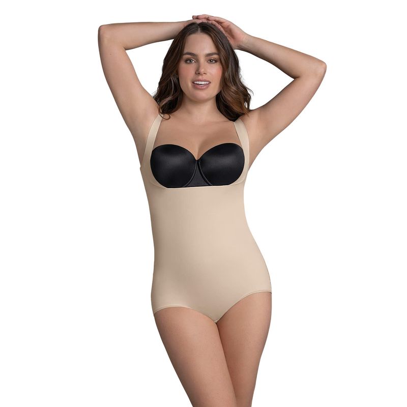 LEONISA - Body faja moldeador de aspecto invisible en glúteos 018524 Café Claro