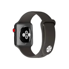GENERICO - Correa Banda Boton Iwatch Applewatch MarronOscuro 42-44-45MM