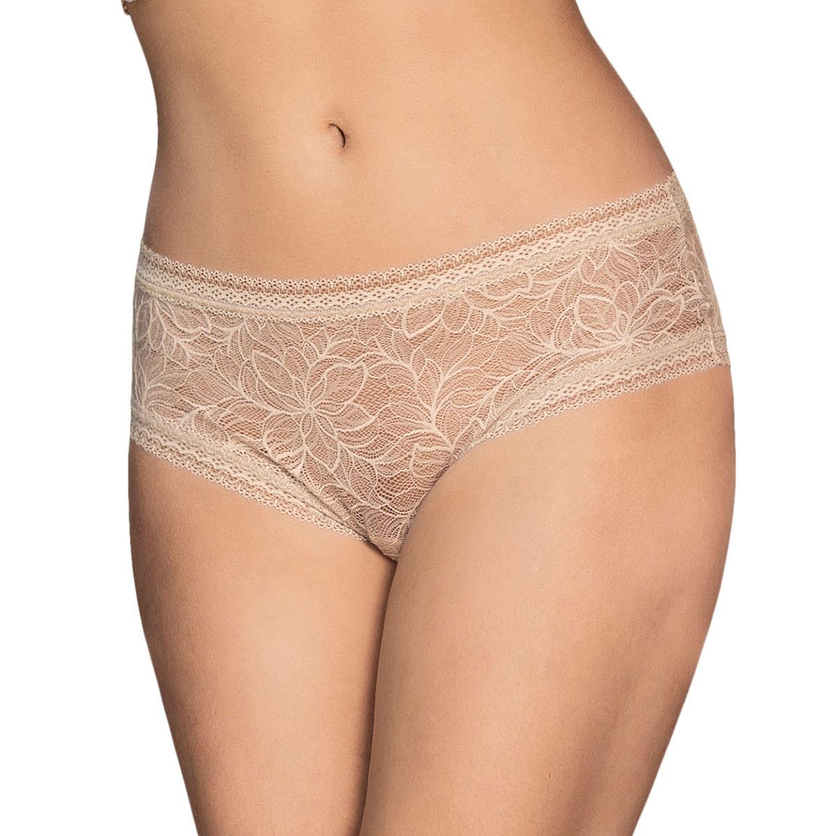 LEONISA - Calzón pantaleta en encaje floral 092026 Café Claro