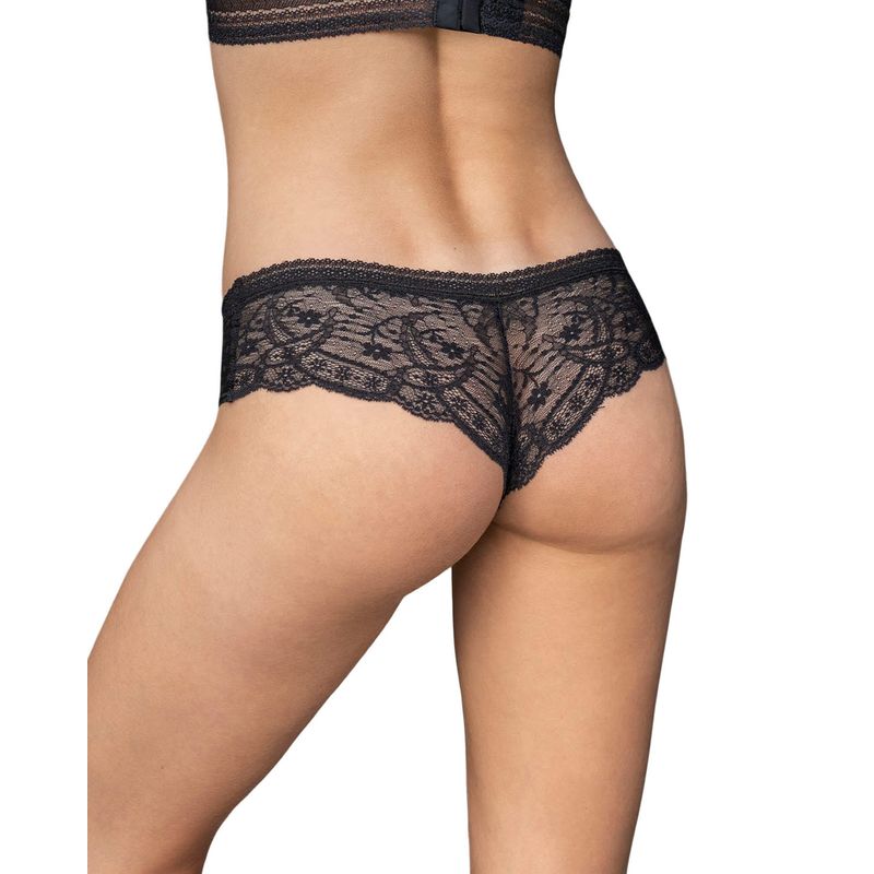 LEONISA - Paquete x 2 Calzones Cacheteros en Encaje y Tul 12884X2 Perla / Negro