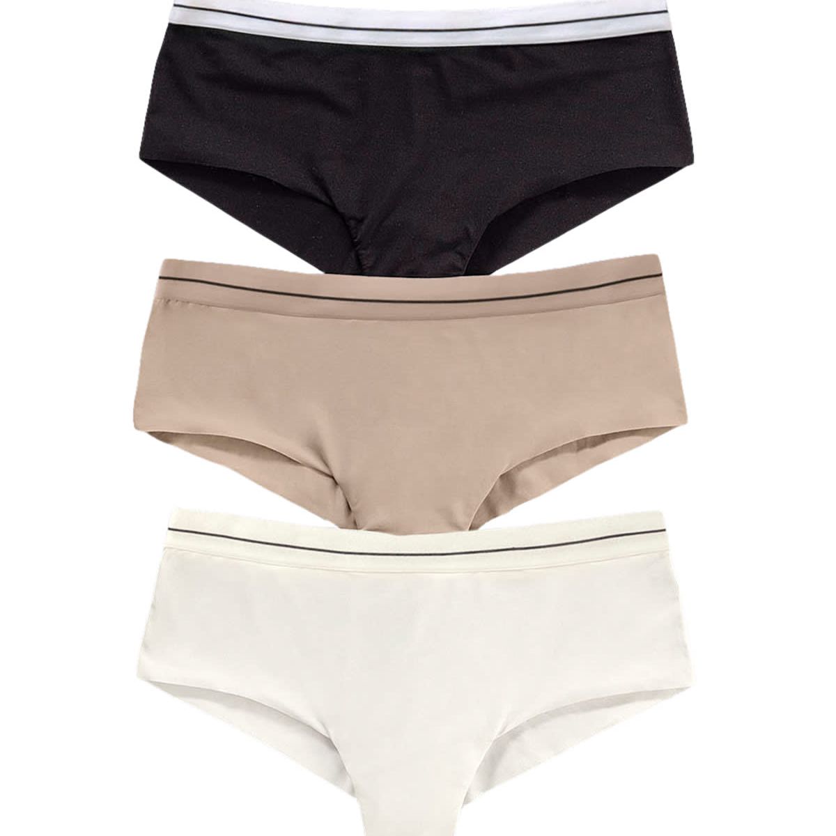 LEONISA - Pantaletas pack x 3 ultracómodos 92012X3 Perla / Negro / Café Claro