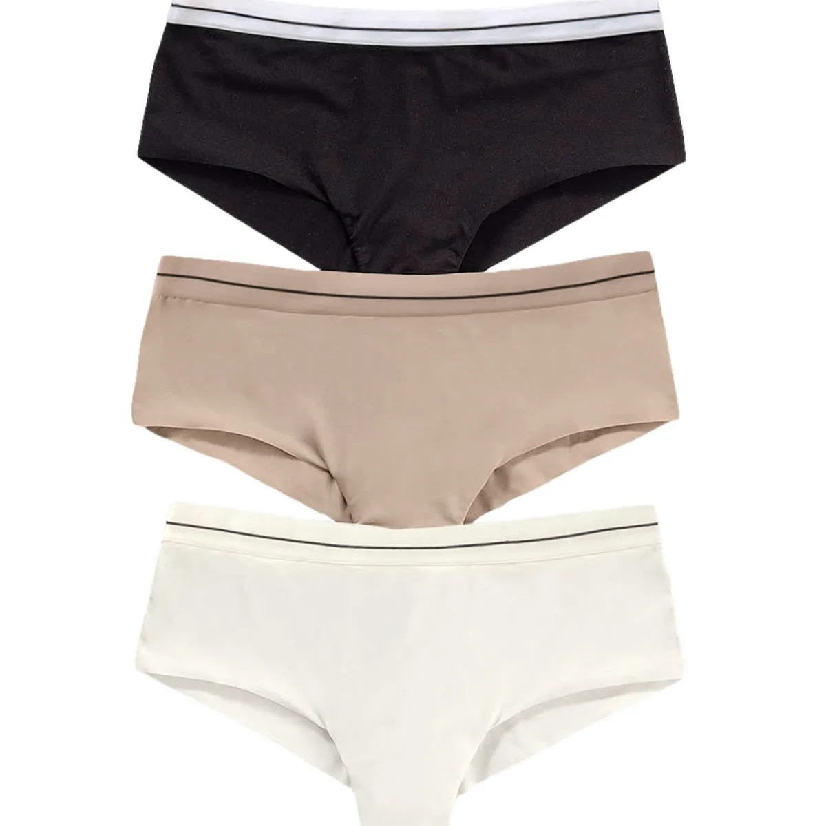 LEONISA - Pantaletas pack x 3 ultracómodos 92012X3 Perla / Negro / Café Claro