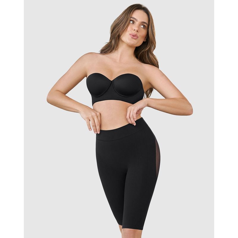LEONISA - Calzón faja seamless con efecto levanta cola 012778 Negro