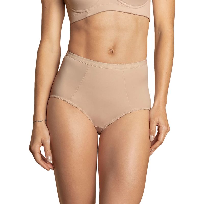 LEONISA - Calzón clásico de control suave con excelente modelación 72219 Beige