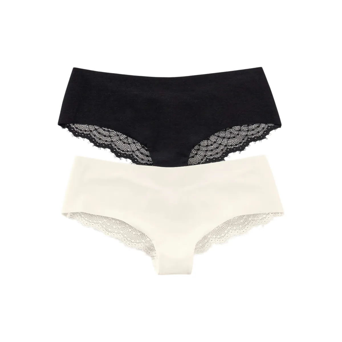 LEONISA - Leonisa Pack X 2 Calzón Pantaleta Descaderado 12946X2 Perla/Negro