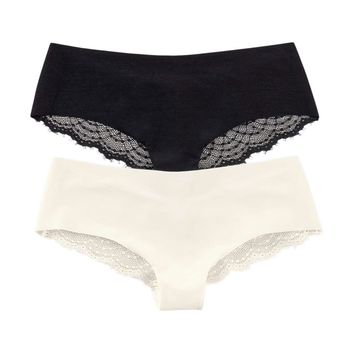 LEONISA - Leonisa Pack X 2 Calzón Pantaleta Descaderado 12946X2 Perla/Negro