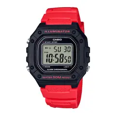 CASIO - Reloj W-218H-4BVDF Resina Hombre Negro
