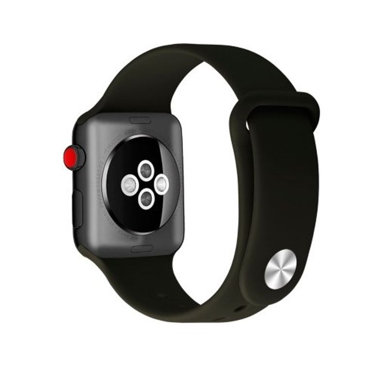 GENERICO - Correa Banda Boton Iwatch Applewatch Verde Oliva 42-44-45MM
