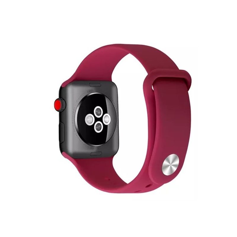 GENERICO - Correa Banda Boton Iwatch Applewatch Rosa Roja 42-44-45MM