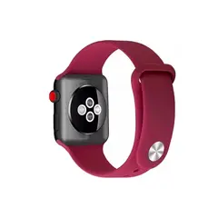 GENERICO - Correa Banda Boton Iwatch Applewatch Rosa Roja 42-44-45MM