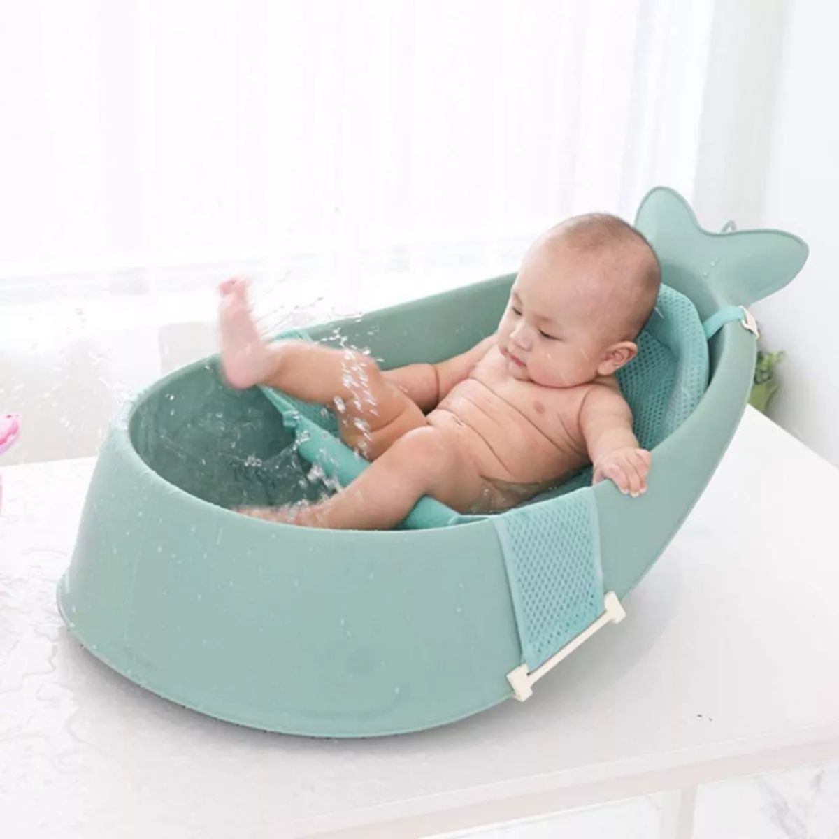 GENERICO - Tina Bañera Para Bebe Ballena Ergonómica Hamaca Adicional