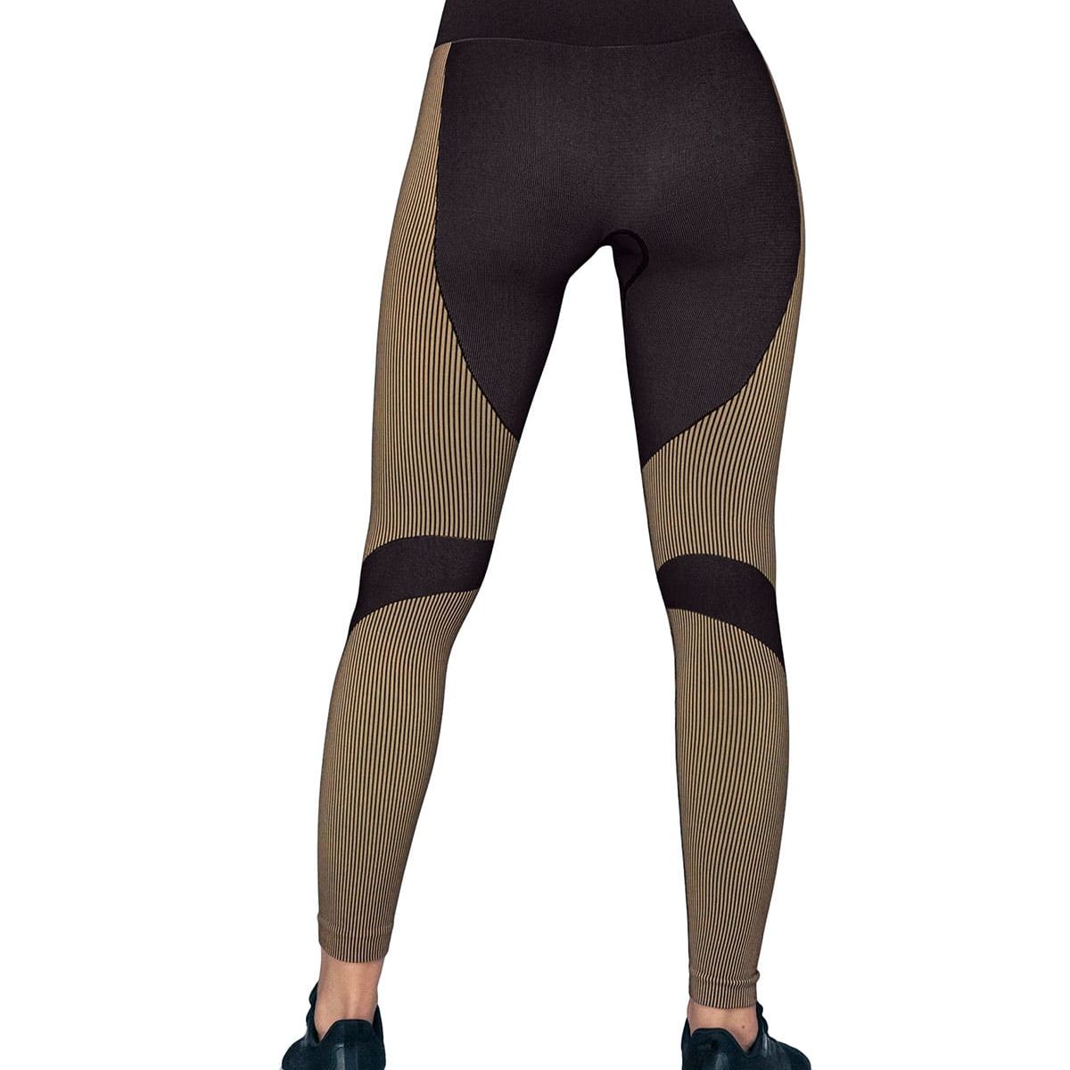 LEONISA - Legging deportivo sin costuras tiro alto 195605 Taupe / Negro