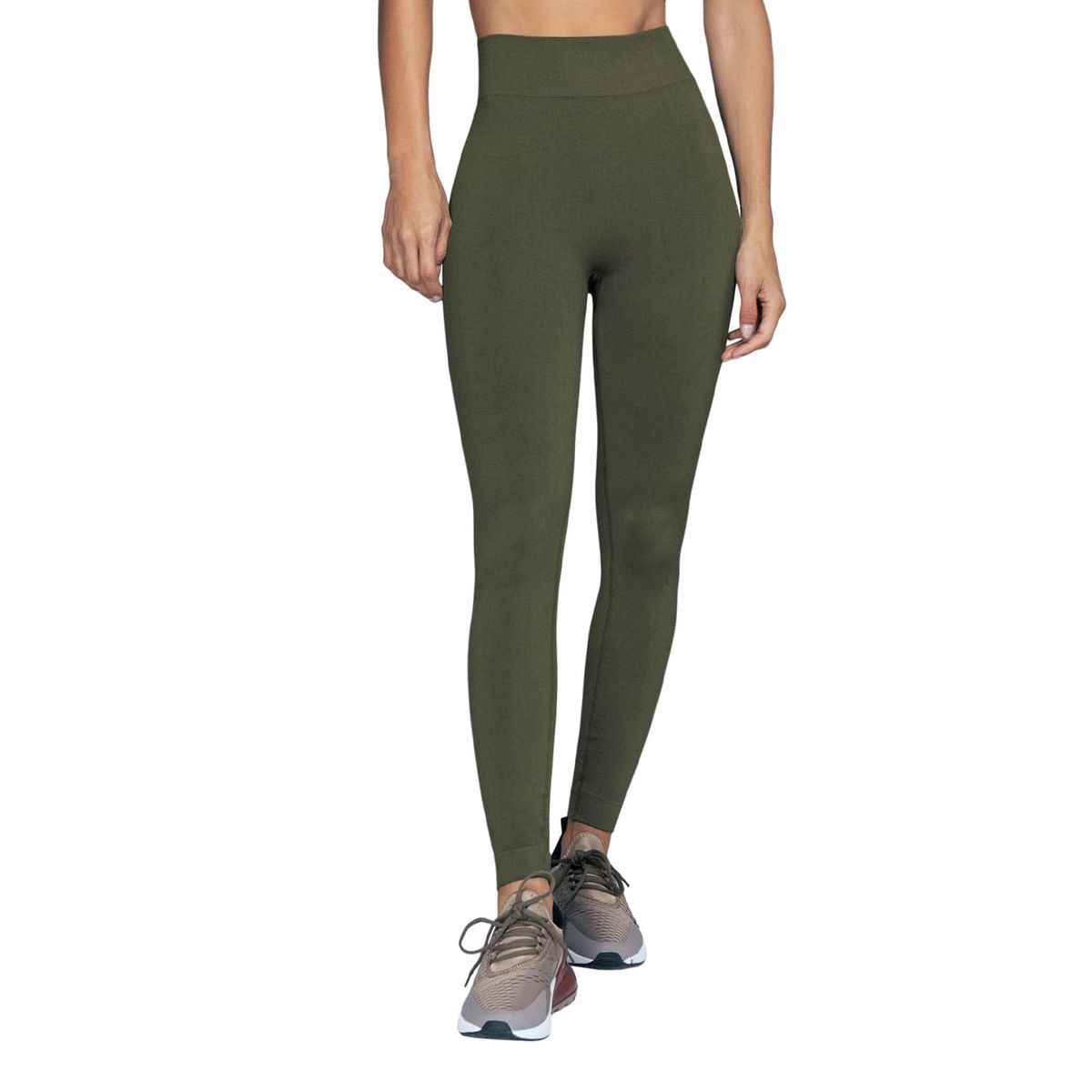 LEONISA - Legging básico sin costuras tecnología SkinFuse 195589 Verde Medio