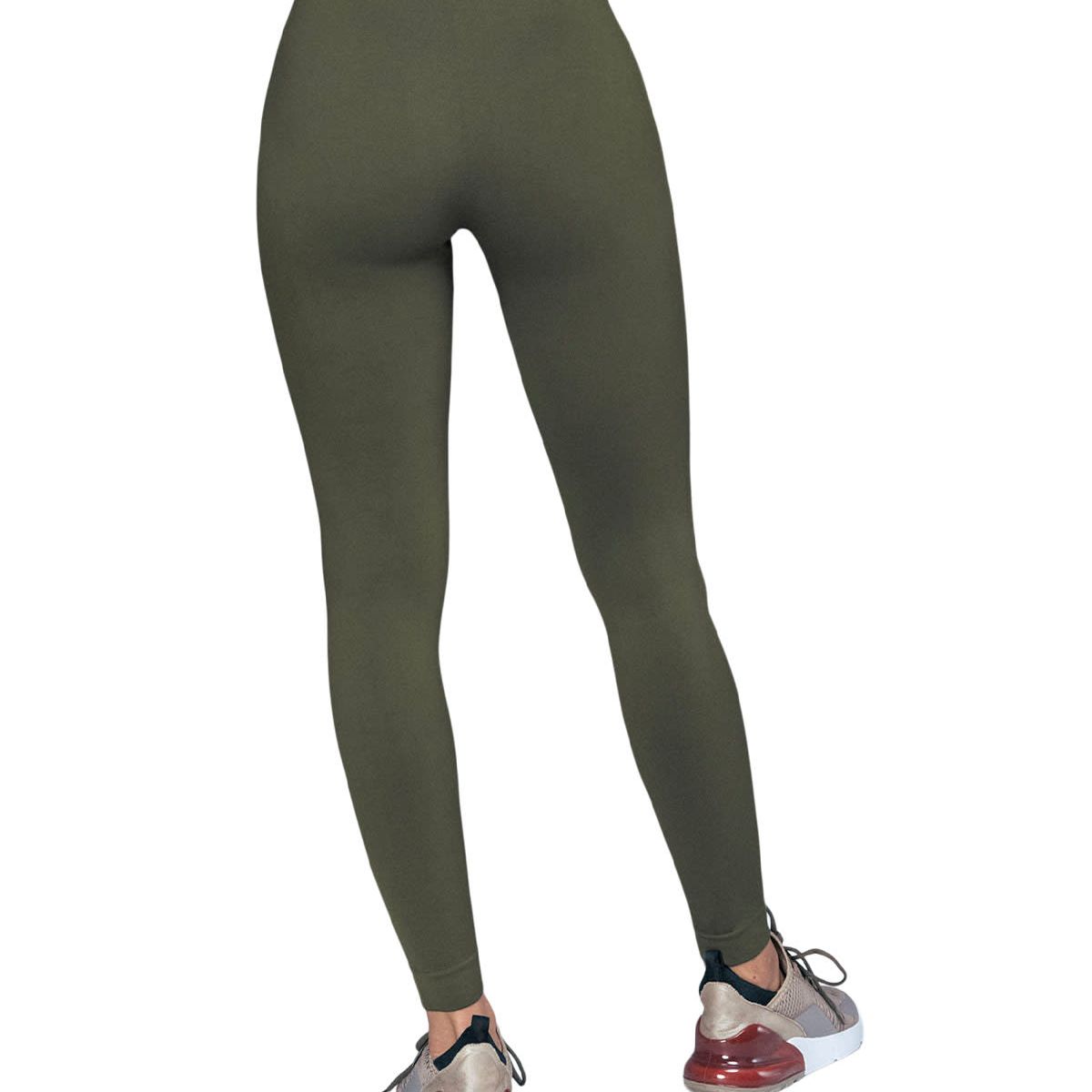 LEONISA - Legging básico sin costuras tecnología SkinFuse 195589 Verde Medio
