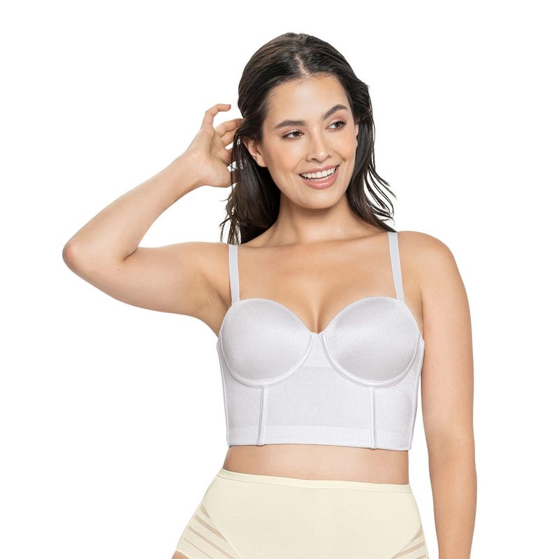 LEONISA - Sostén tipo bustier ideal como strapless 091060 Blanco