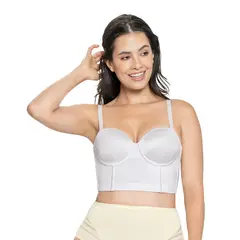LEONISA - Sostén tipo bustier ideal como strapless 091060 Blanco