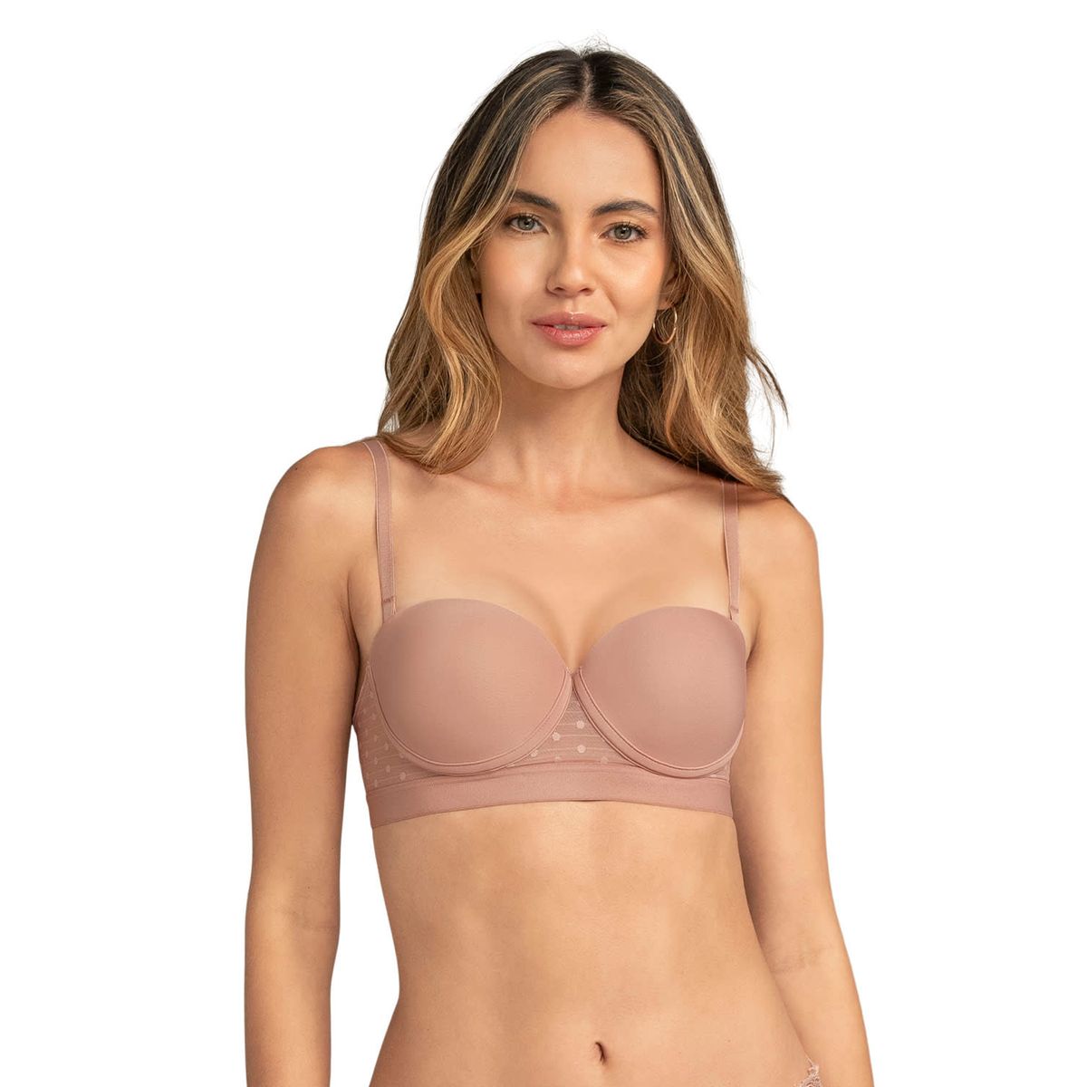 LEONISA - Sostén balconet con realce medio y espalda en tul 011898 Rosa