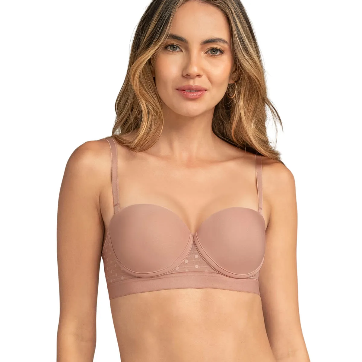 LEONISA - Sostén balconet con realce medio y espalda en tul 011898 Rosa