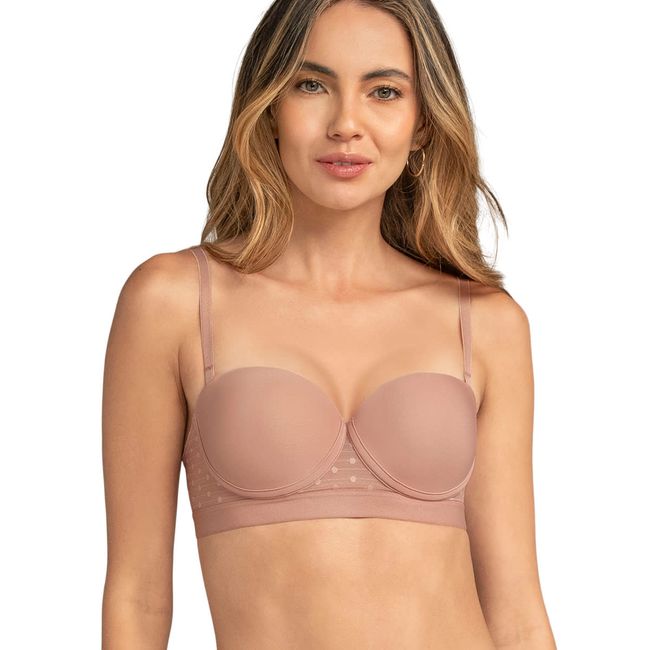 LEONISA - Sostén balconet con realce medio y espalda en tul 011898 Rosa