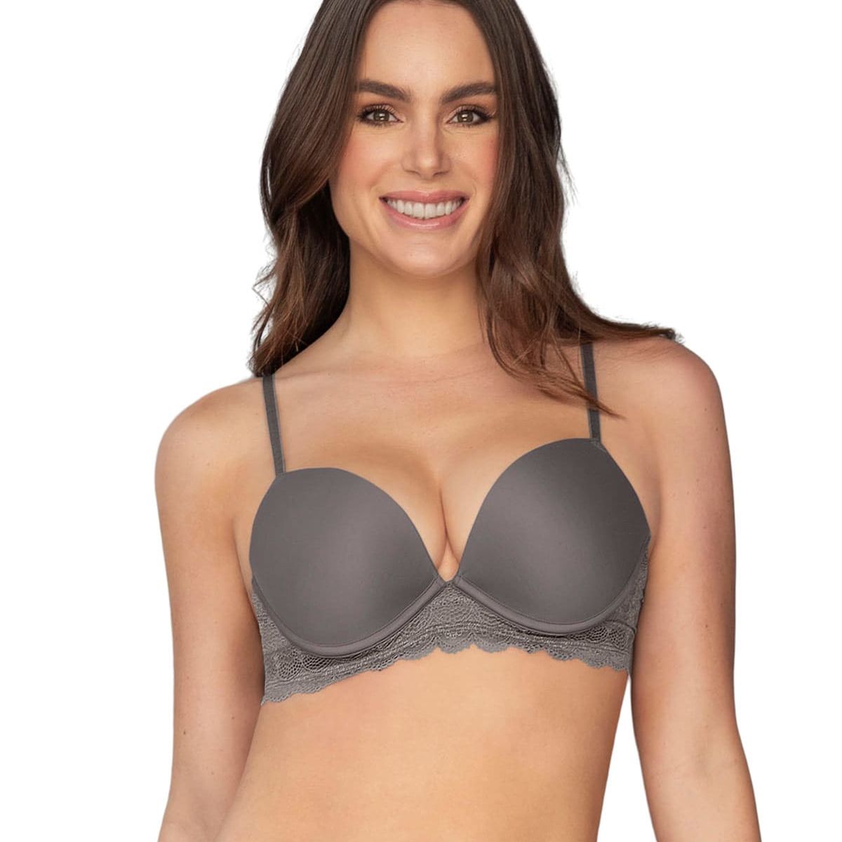 LEONISA - Bra doble realce perfecto 011985 Gris Oscuro