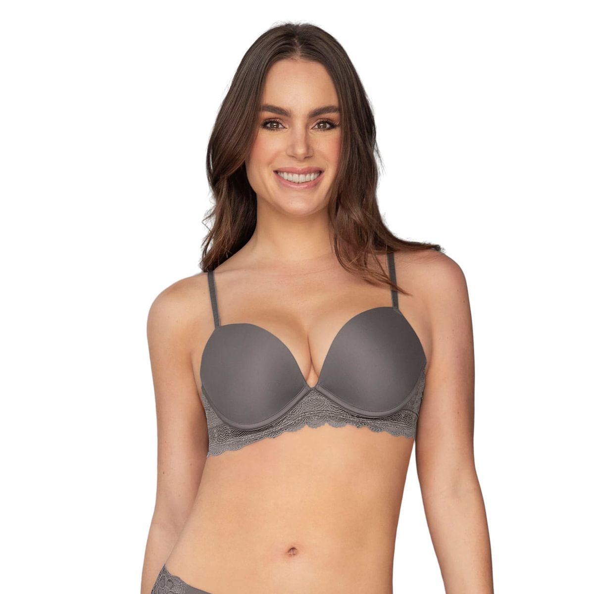 LEONISA - Bra doble realce perfecto 011985 Gris Oscuro