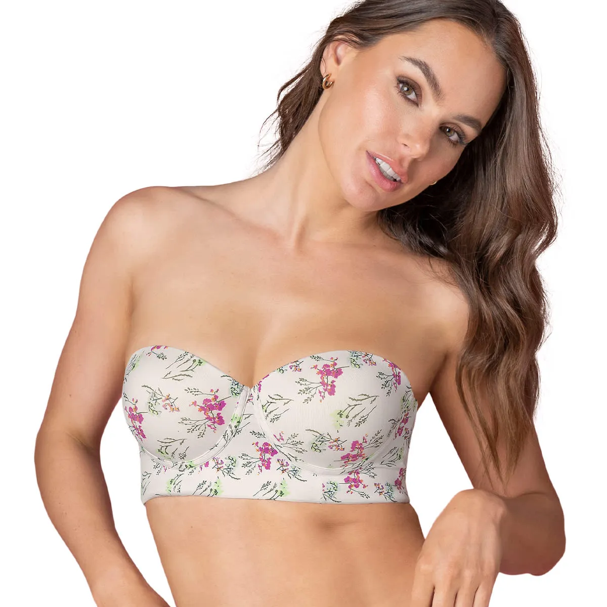 LEONISA - Strapless bustier 360° de perfección 011911 Estampado Floral