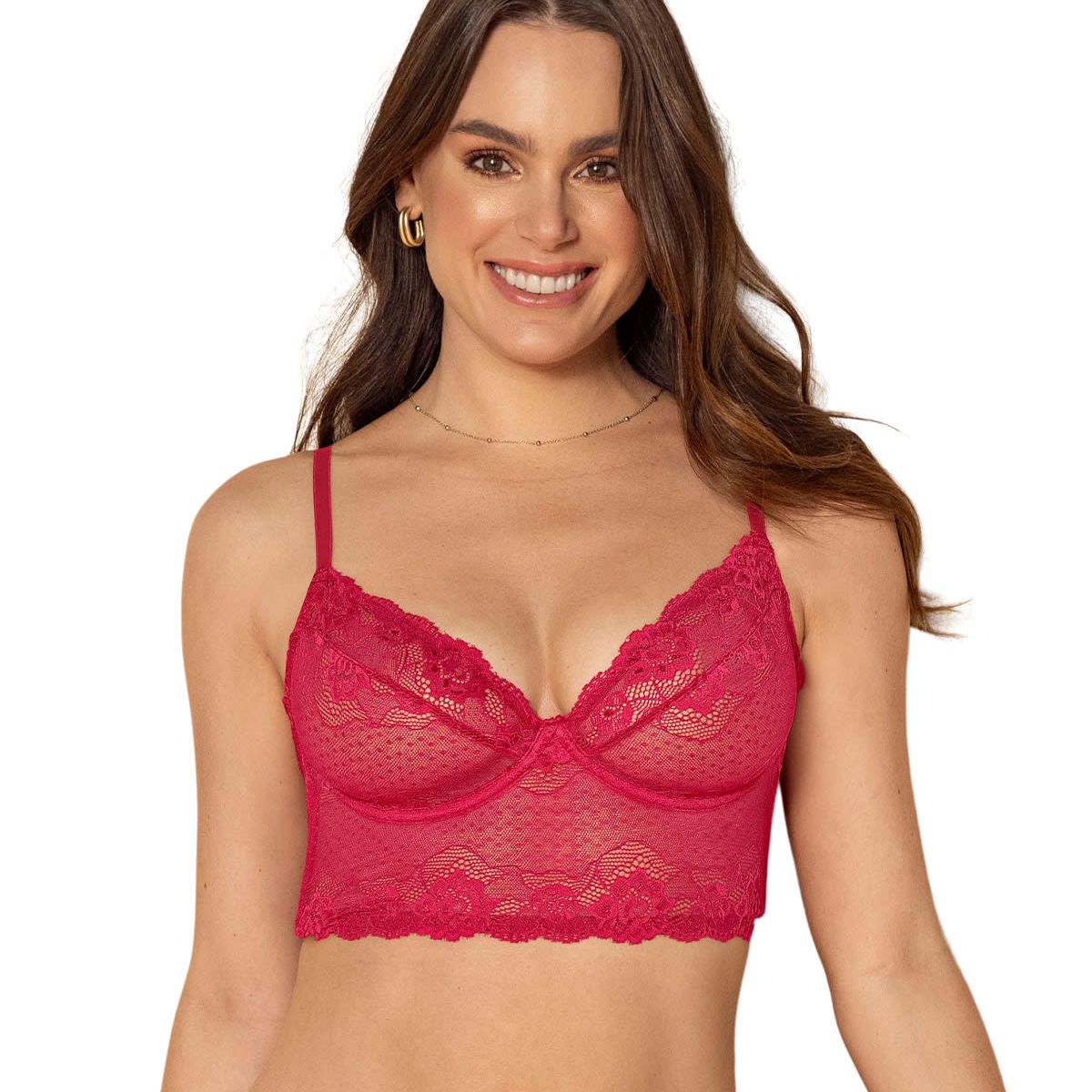 LEONISA - Bustier Siempre Sexy en encaje elástico 091078 Rojo