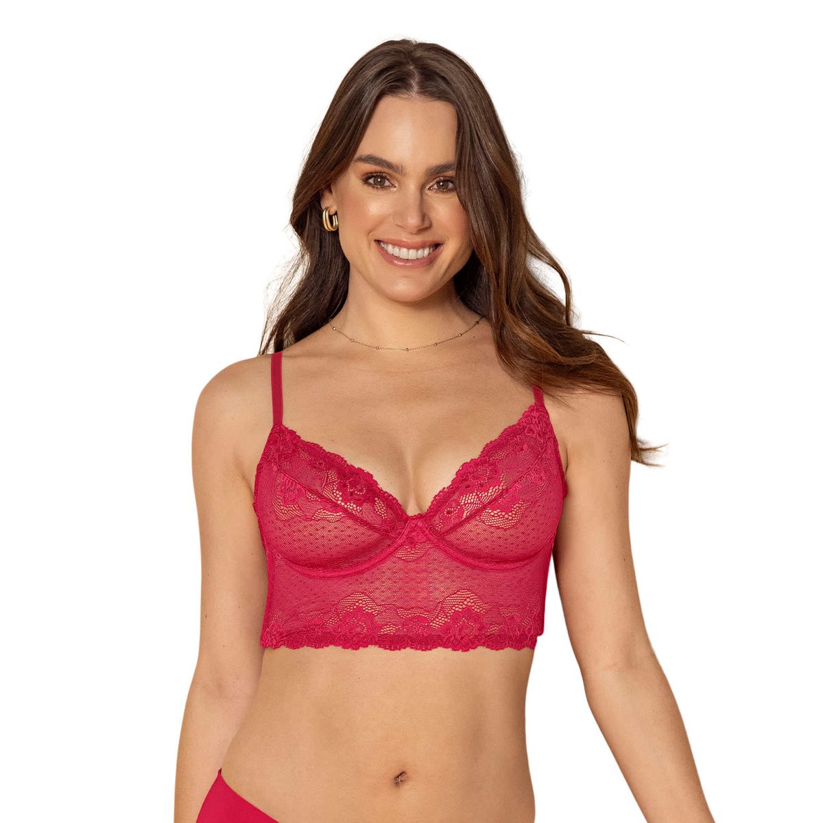 LEONISA - Bustier Siempre Sexy en encaje elástico 091078 Rojo