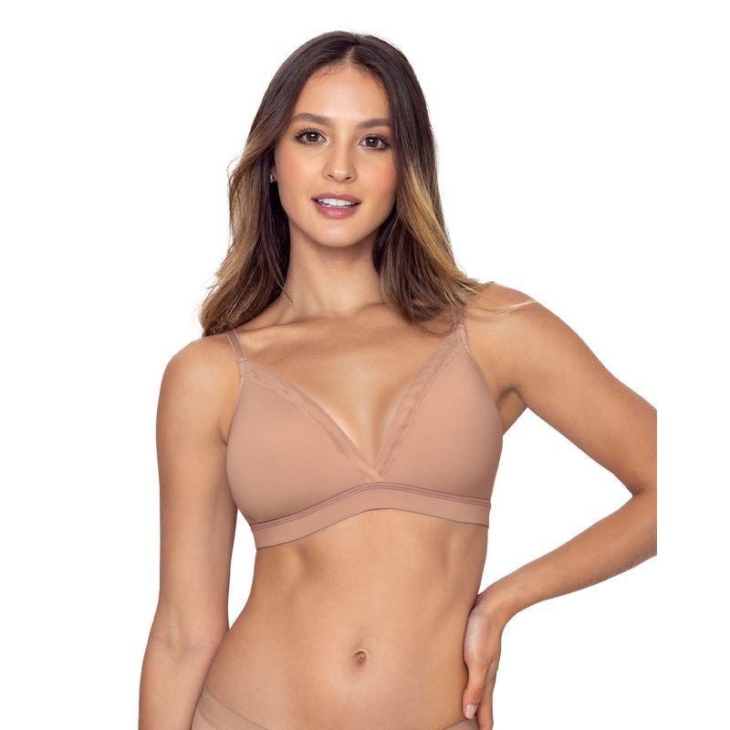 LEONISA - Sostén sin arco Pura Comodidad con detalles en tul 091083 Rosa Claro
