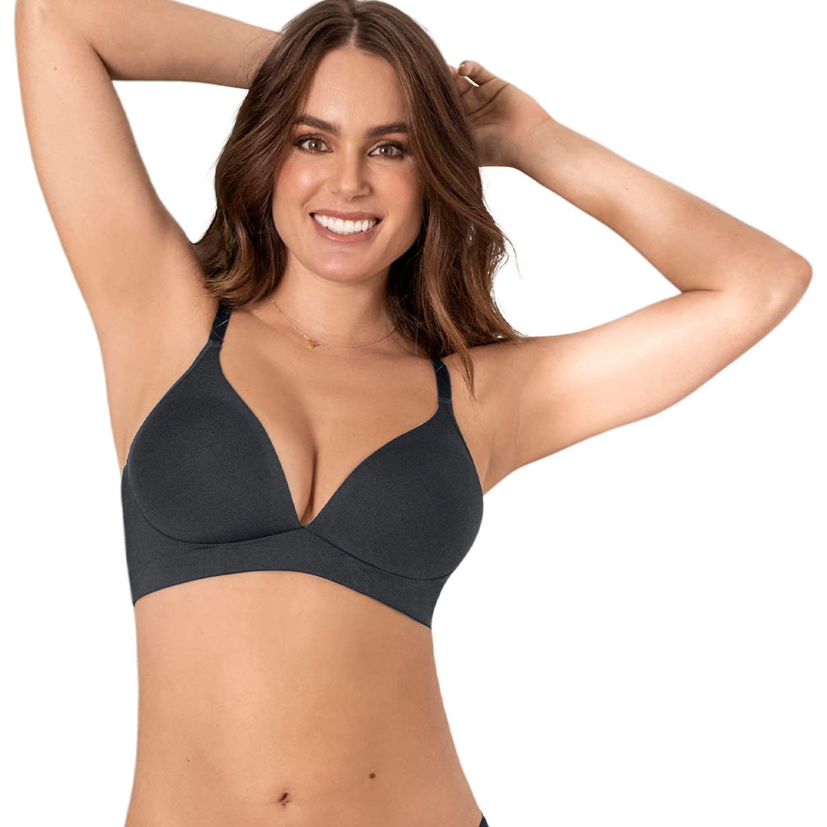 LEONISA - Sostén sin arco total comodidad Elemental Bra 091076 Negro