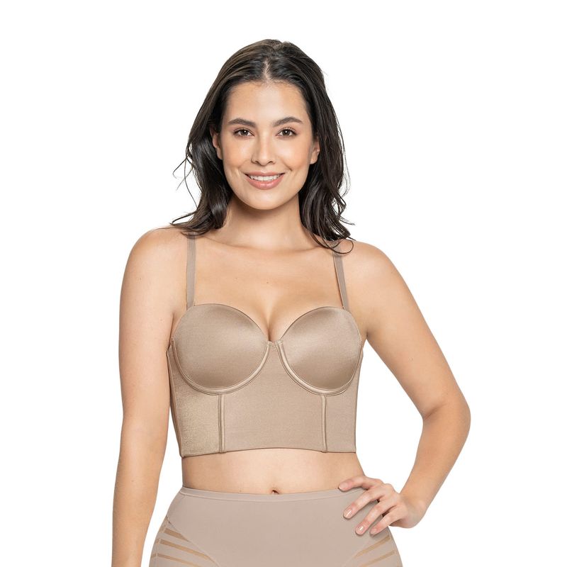 LEONISA - Sostén tipo bustier ideal como strapless 091060 Cafe Claro