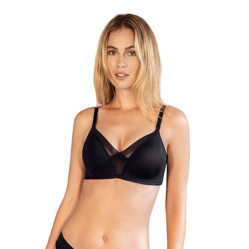 LEONISA - Sostén sin arco de realce alto incorporado Magical Bra 091058 Negro