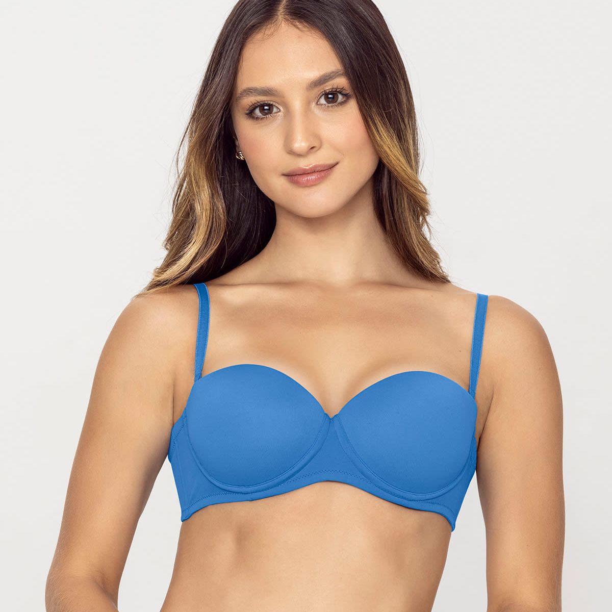 LEONISA - Sostén strapless con realce incorporado 061308 Azul Medio