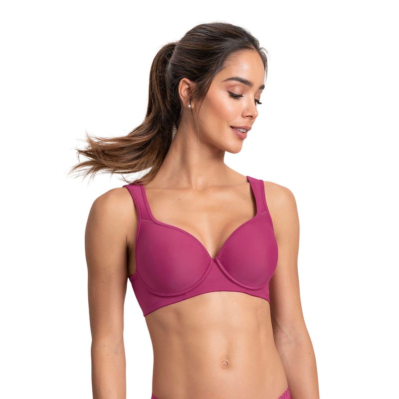 LEONISA - Sostén de buen cubrimiento con breteles acolchados 71327 Morado Medio