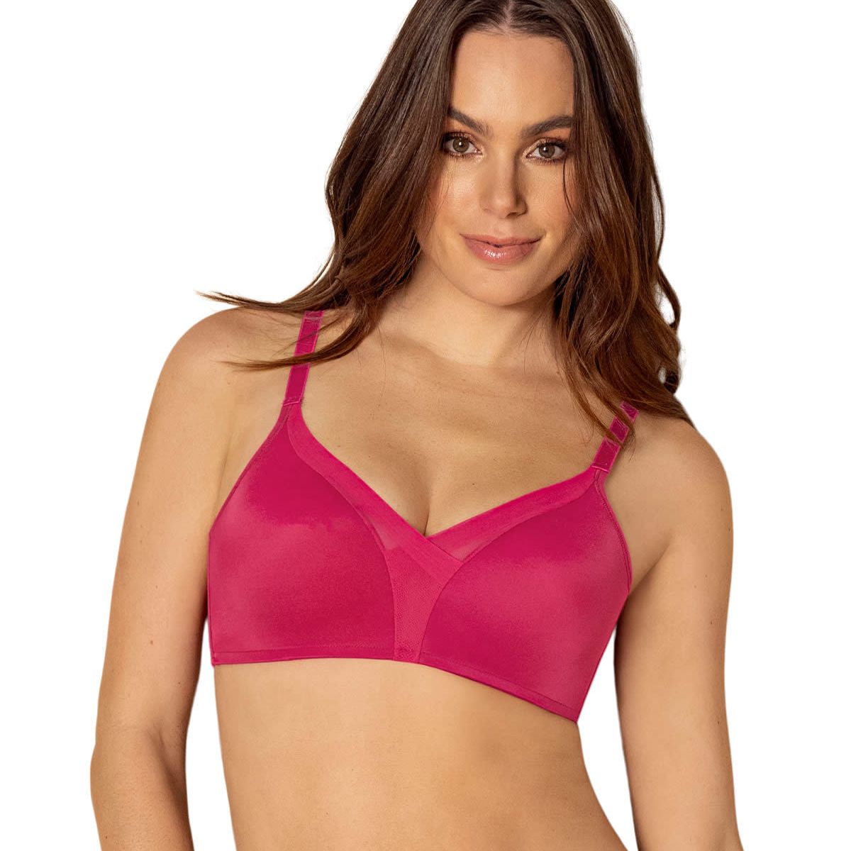 LEONISA - Sostén sin arco de realce alto incorporado Magical Bra 091058 Fucsia