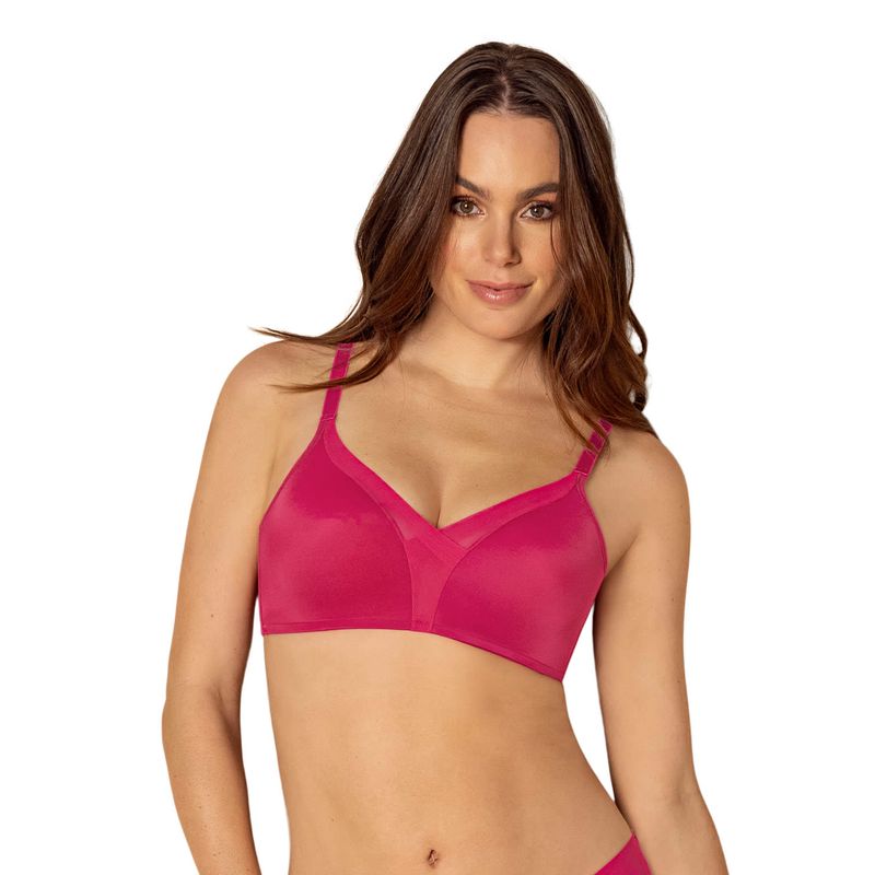 LEONISA - Sostén sin arco de realce alto incorporado Magical Bra 091058 Fucsia
