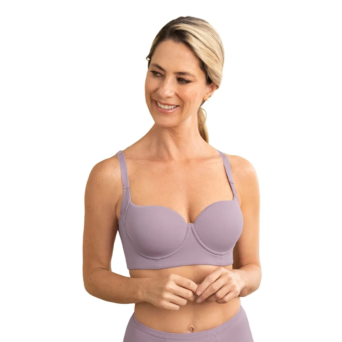 LEONISA - Sostén triangular con cubrimiento de sisa y espalda 71339 Lila